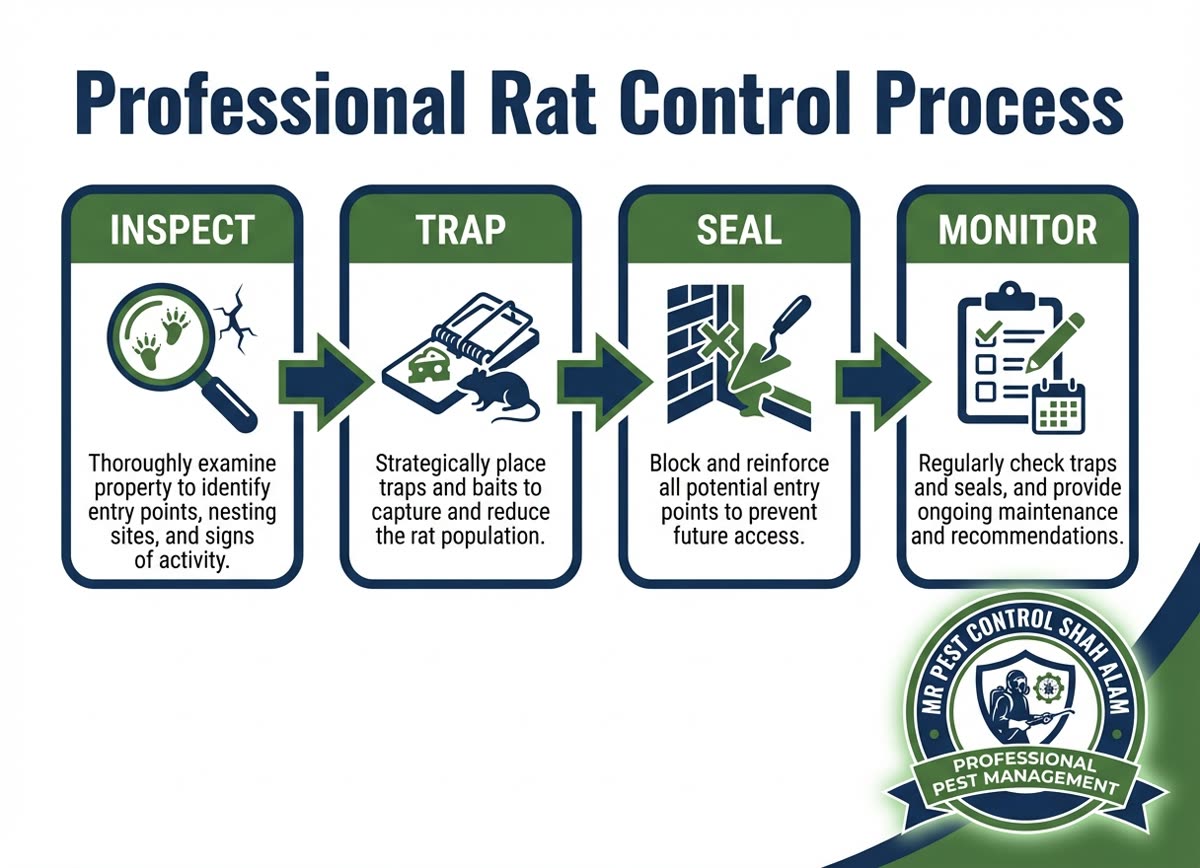 Professional Rat Control Process - Inspect, Trap, Seal, Monitor