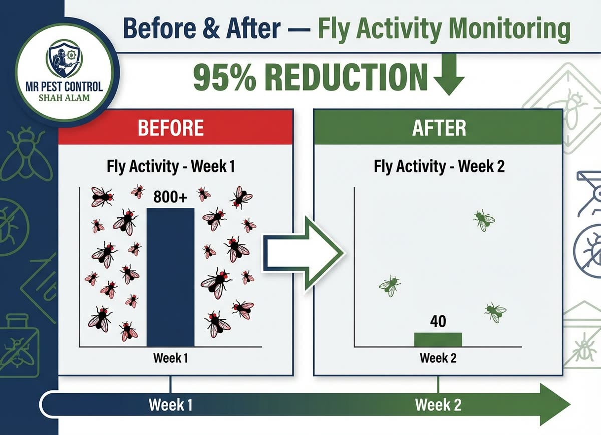 Before and After Fly Control Results - Food Court